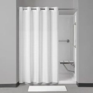 hookless shower curtain with 12" sheer voile window white, 30pcs/cs (copy)
